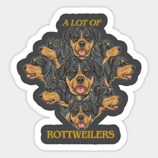 a lot of rottweilers Sticker